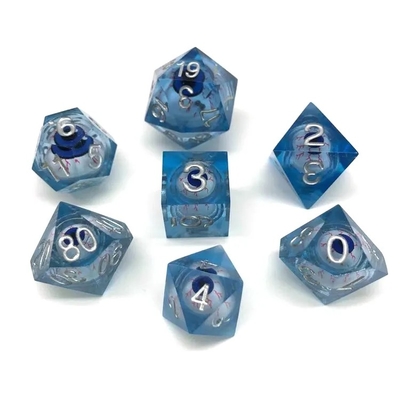 16mm plein polyédrique dés en mouvement Donjons et Dragons Bloodshot Blue Eye dés ensemble pour le rôle