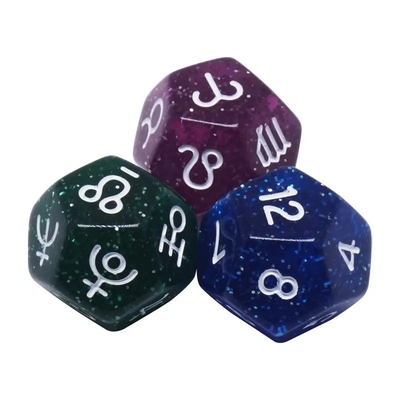 3 pièces/ ensemble de résine dés polyédriques multicolores 16 mm signe du destin
