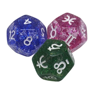 3 pièces/ ensemble de résine dés polyédriques multicolores 16 mm signe du destin