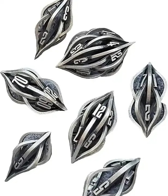 Impression 3D Cthulhu dés métalliques creux 7 pièces ensemble Dragon et Donjon DND RPG