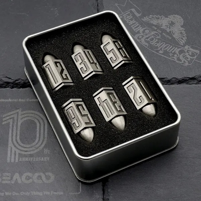 D6 jeu de dés en métal 6 pièces 6 côtés pour Dnd Dungeons Rpg Warhammer Shadowrun Dice