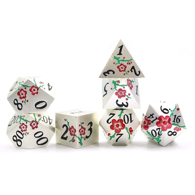 Zinc alliage polygonal Prune fleur dés métalliques Suite Dragon et Donjon DND
