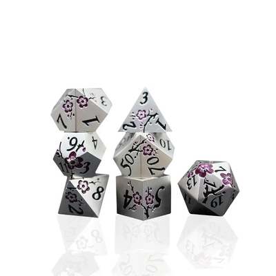 Zinc alliage polygonal Prune fleur dés métalliques Suite Dragon et Donjon DND