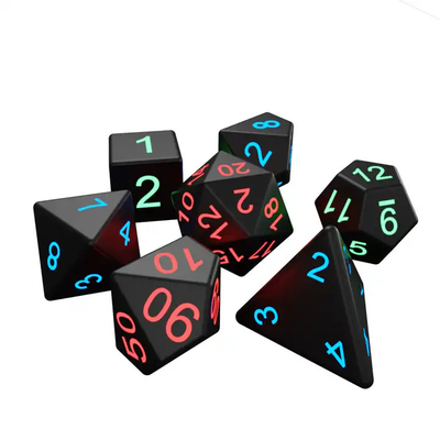 Tableau DND dés polyédrique Jeu pour adultes Trick magique Pixels électroniques Gloire LED dés