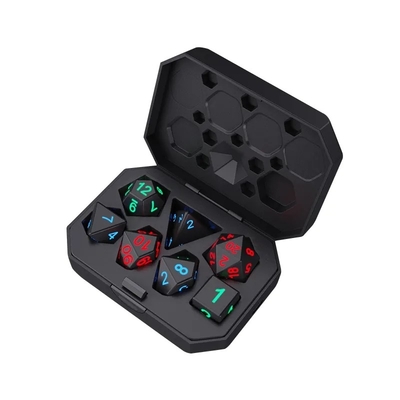 Tableau DND dés polyédrique Jeu pour adultes Trick magique Pixels électroniques Gloire LED dés