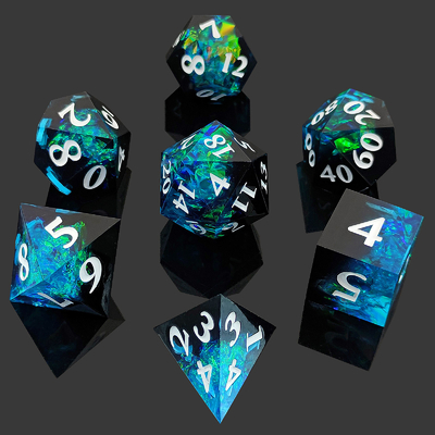 Deux couleurs personnalisées DND RPG jeu de dés D6 D20 7 Molde polyédrique