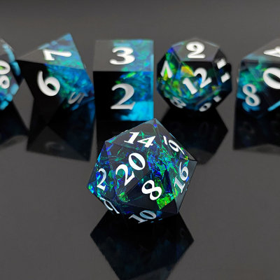 Deux couleurs personnalisées DND RPG jeu de dés D6 D20 7 Molde polyédrique
