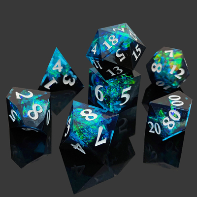 Deux couleurs personnalisées DND RPG jeu de dés D6 D20 7 Molde polyédrique