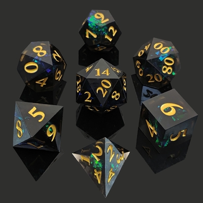 Deux couleurs personnalisées DND RPG jeu de dés D6 D20 7 Molde polyédrique