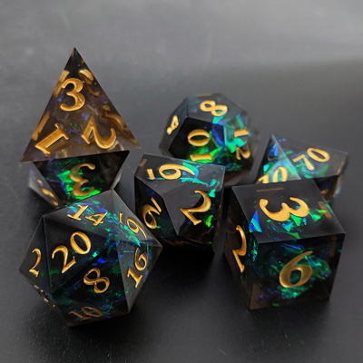 Deux couleurs personnalisées DND RPG jeu de dés D6 D20 7 Molde polyédrique