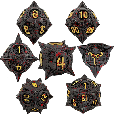 Le jeu de dés métallique Bloodstarial Meteor D8 Dragon et Donjon