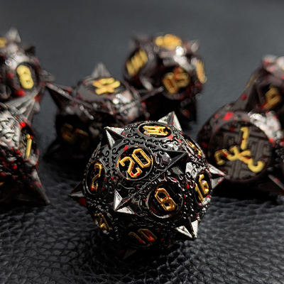 Le jeu de dés métallique Bloodstarial Meteor D8 Dragon et Donjon