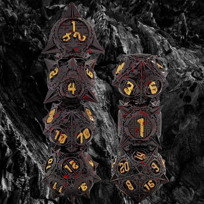 Le jeu de dés métallique Bloodstarial Meteor D8 Dragon et Donjon