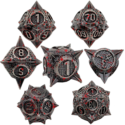 Le jeu de dés métallique Bloodstarial Meteor D8 Dragon et Donjon