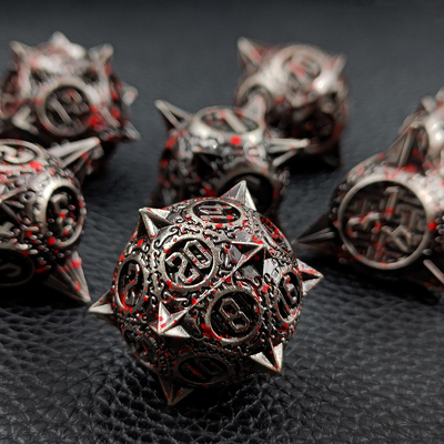 Le jeu de dés métallique Bloodstarial Meteor D8 Dragon et Donjon