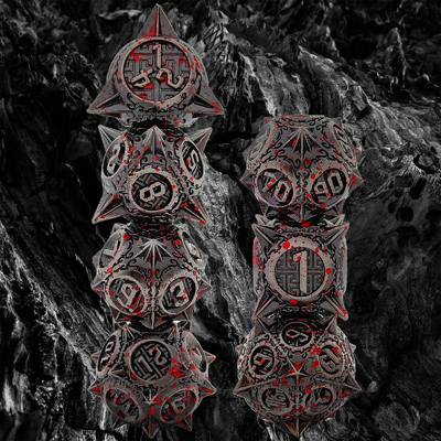 Le jeu de dés métallique Bloodstarial Meteor D8 Dragon et Donjon