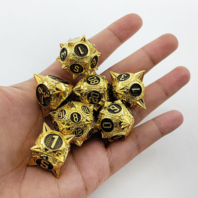TRPG 16 mm Polyfront DND Dose métallique multicolore Marteau météorite personnalisé