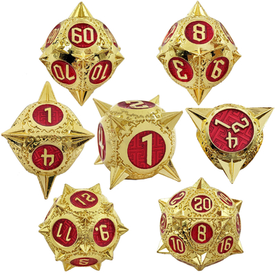 TRPG 16 mm Polyfront DND Dose métallique multicolore Marteau météorite personnalisé