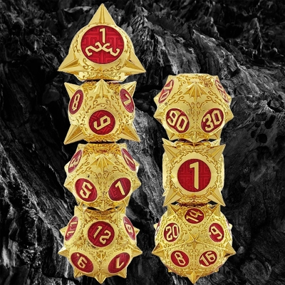 TRPG 16 mm Polyfront DND Dose métallique multicolore Marteau météorite personnalisé