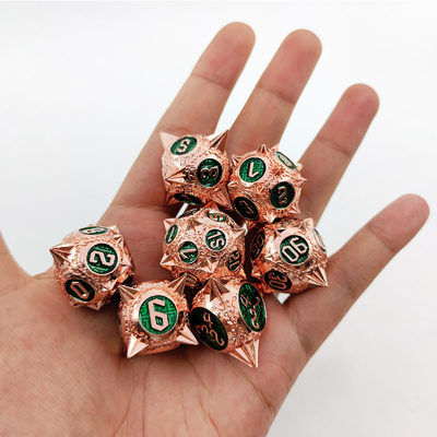 TRPG 16 mm Polyfront DND Dose métallique multicolore Marteau météorite personnalisé