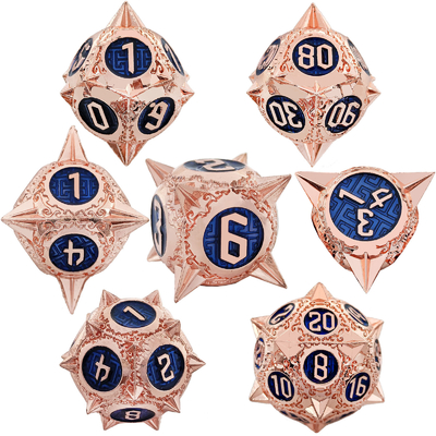 TRPG 16 mm Polyfront DND Dose métallique multicolore Marteau météorite personnalisé