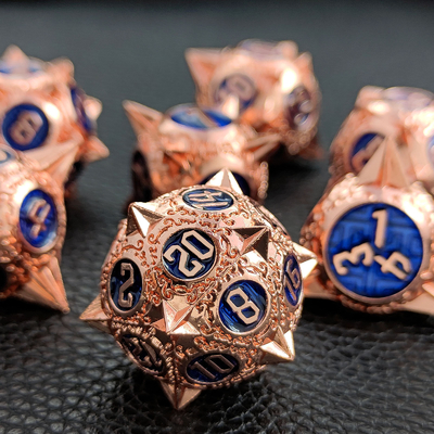 TRPG 16 mm Polyfront DND Dose métallique multicolore Marteau météorite personnalisé