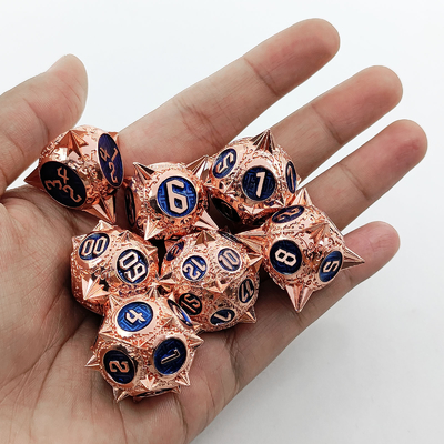 TRPG 16 mm Polyfront DND Dose métallique multicolore Marteau météorite personnalisé