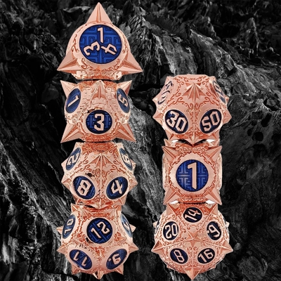 TRPG 16 mm Polyfront DND Dose métallique multicolore Marteau météorite personnalisé