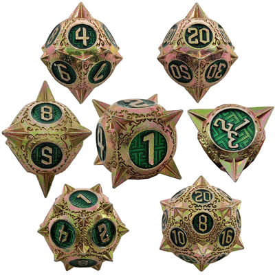TRPG 16 mm Polyfront DND Dose métallique multicolore Marteau météorite personnalisé