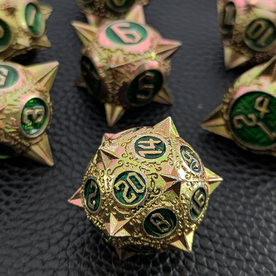 TRPG 16 mm Polyfront DND Dose métallique multicolore Marteau météorite personnalisé