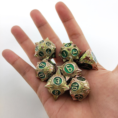 TRPG 16 mm Polyfront DND Dose métallique multicolore Marteau météorite personnalisé