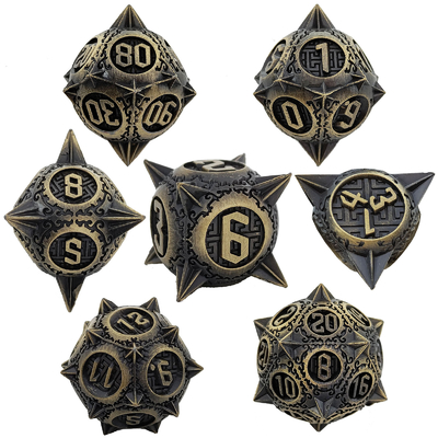 Retro météore de cuivre marteau dés métalliques dragon et donjon DND RPG D20