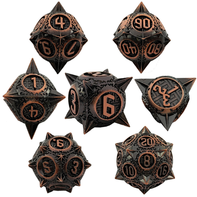 Retro météore de cuivre marteau dés métalliques dragon et donjon DND RPG D20