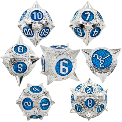 Un jeu de dés en métal polyédrique durable Dragon and Dungeon 16mm Sparkle