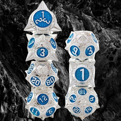 Un jeu de dés en métal polyédrique durable Dragon and Dungeon 16mm Sparkle