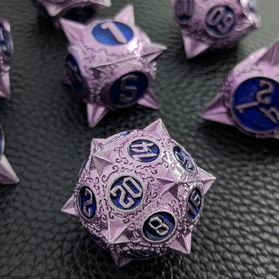 Un jeu de dés en métal polyédrique durable Dragon and Dungeon 16mm Sparkle