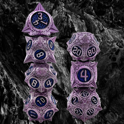 Un jeu de dés en métal polyédrique durable Dragon and Dungeon 16mm Sparkle