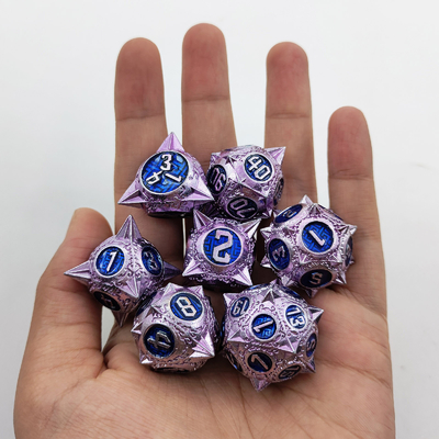 Un jeu de dés en métal polyédrique durable Dragon and Dungeon 16mm Sparkle