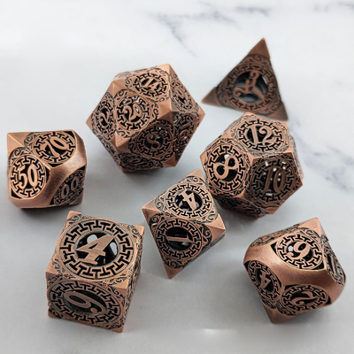 Retour au métal jeu de dés Kusalukono multi-face COC DND RPG dés