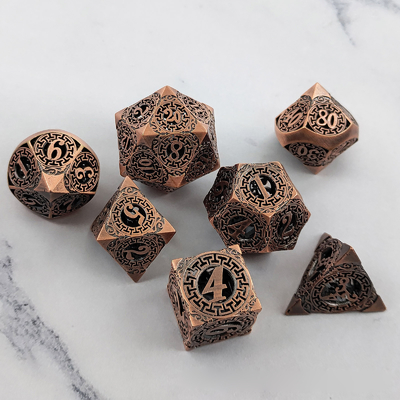 Retour au métal jeu de dés Kusalukono multi-face COC DND RPG dés