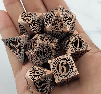 Retour au métal jeu de dés Kusalukono multi-face COC DND RPG dés