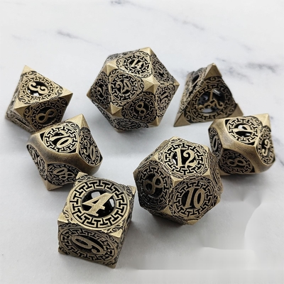 Retour au métal jeu de dés Kusalukono multi-face COC DND RPG dés