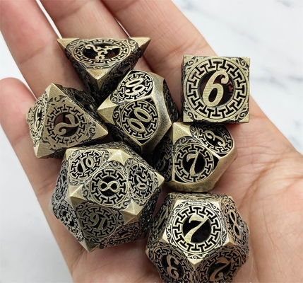 Retour au métal jeu de dés Kusalukono multi-face COC DND RPG dés