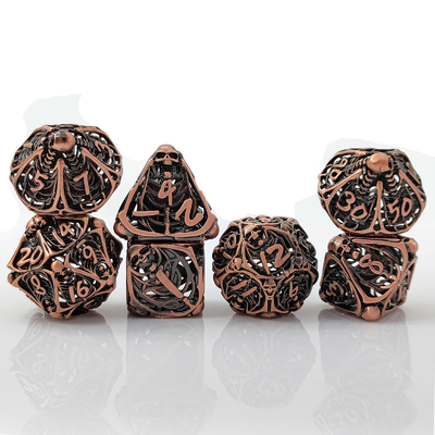 Crâne métal jeu de dés creux DND Donjons et Dragons RPG polyèdre creux numérique