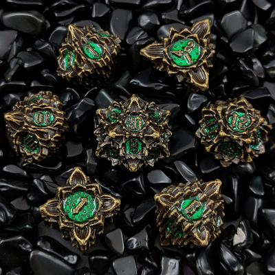 Lotus Metal Dice Set DND Dungeons and Dragons TRPG jeu de société polyédrique COC D6
