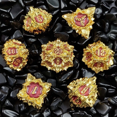 Lotus Metal Dice Set DND Dungeons and Dragons TRPG jeu de société polyédrique COC D6