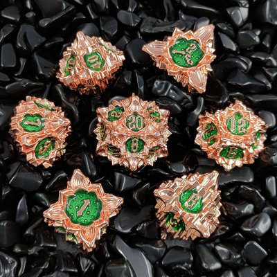 Lotus Metal Dice Set DND Dungeons and Dragons TRPG jeu de société polyédrique COC D6