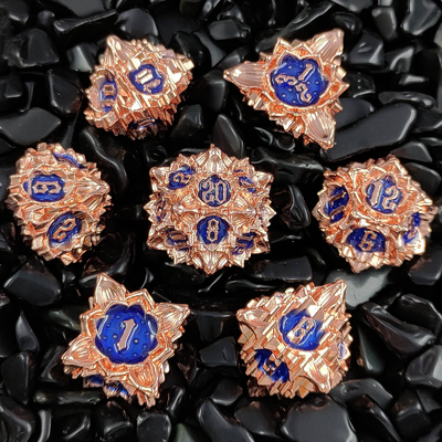 Lotus Metal Dice Set DND Dungeons and Dragons TRPG jeu de société polyédrique COC D6