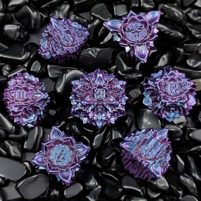 Lotus Metal Dice Set DND Dungeons and Dragons TRPG jeu de société polyédrique COC D6