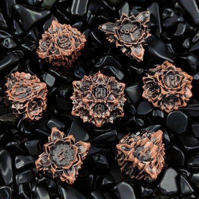 Lotus Metal Dice Set DND Dungeons and Dragons TRPG jeu de société polyédrique COC D6